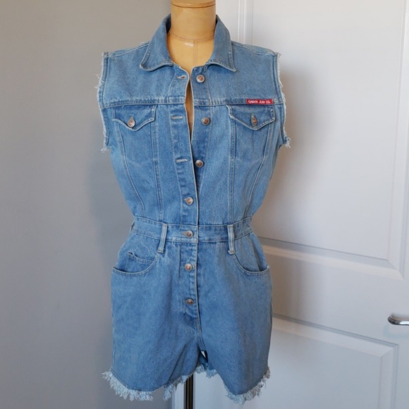 mens denim romper